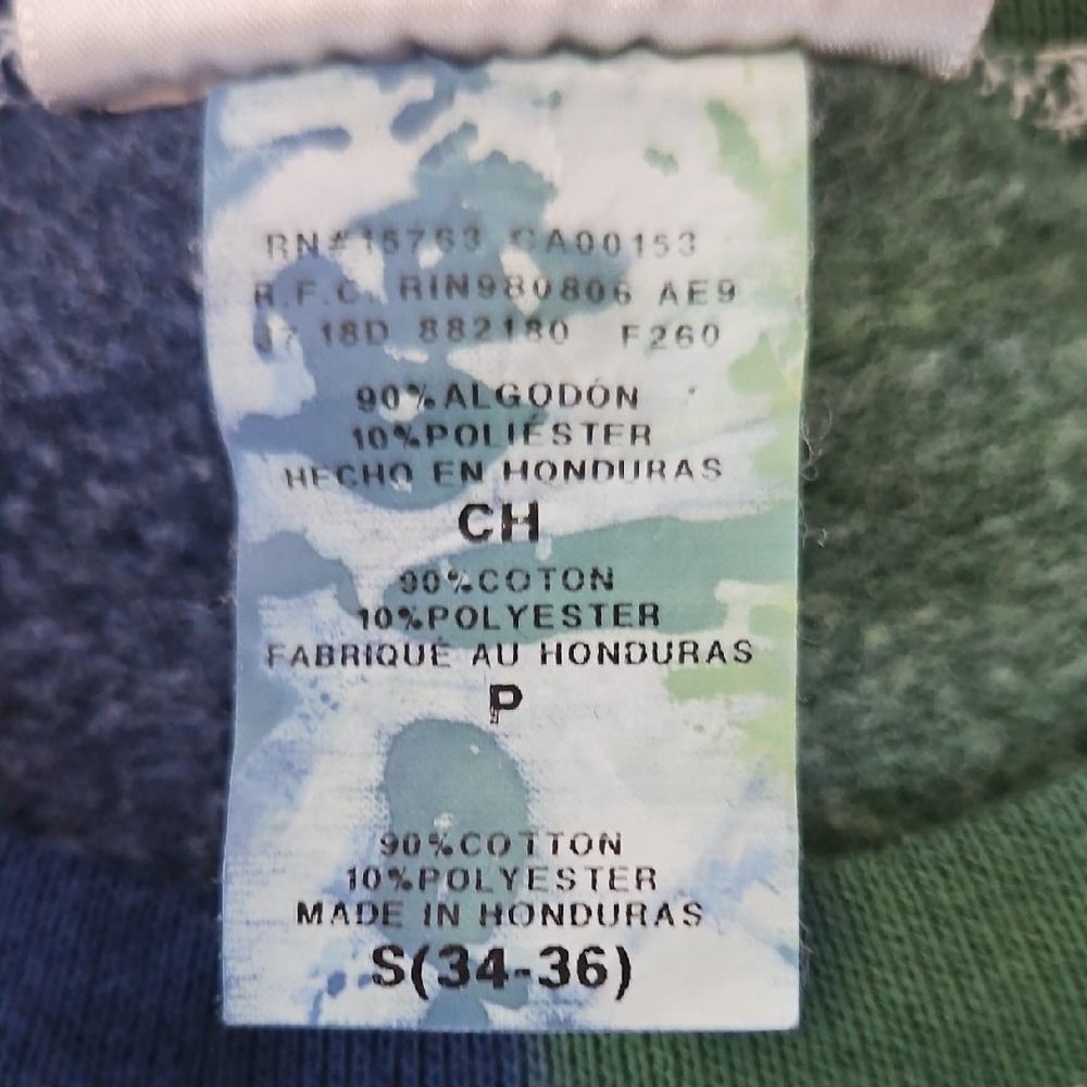 Hanes House Divided Men's Crewneck Sweater - Blue and Green - Picture 5 of 9